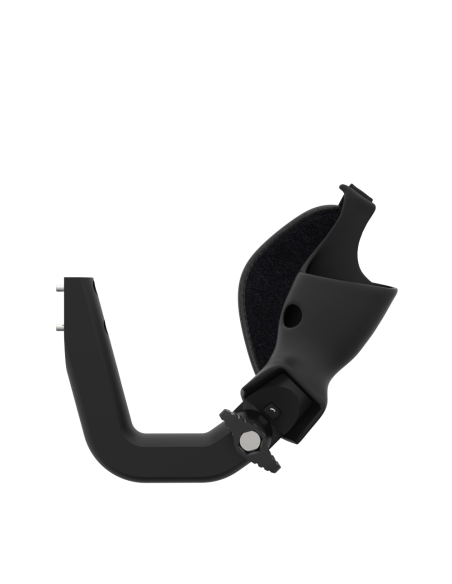 Side view of ProVolver Right Front extension to have an SMG simulator for Meta Quest 3 with prostrap with Black Carbon cup
