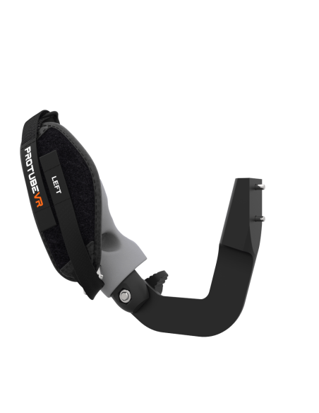 Left view of ProVolver Right Front extension to have an SMG simulator for Meta Quest 3 with prostrap with Grey PLA cup