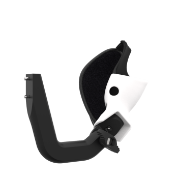 Right view of ProVolver Right Front extension to have an SMG simulator for Meta Quest 3 with prostrap with White PLA cup