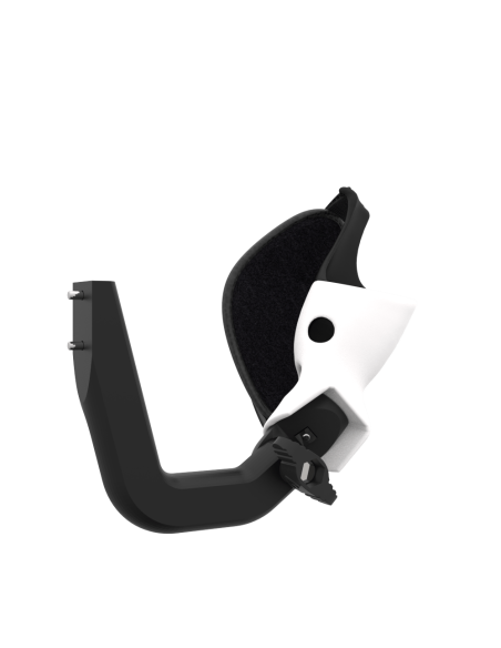 Right view of ProVolver Right Front extension to have an SMG simulator for Meta Quest 3 with prostrap with White PLA cup