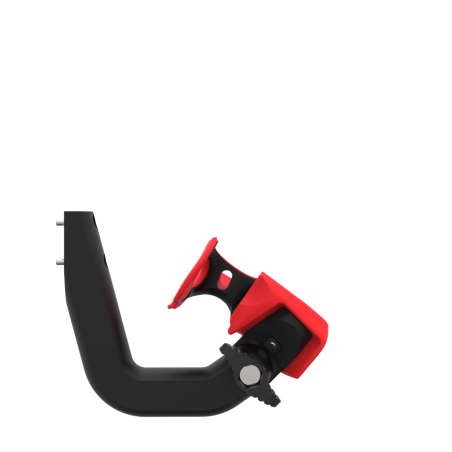 Side view of ProVolver Right Front extension to have an SMG simulator for Valve Index with Red PLA cup