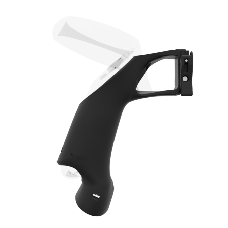 Side view of ProVolver Rear Cup for Focus 3 and XR Elite Black Carbon Fiber Right hand