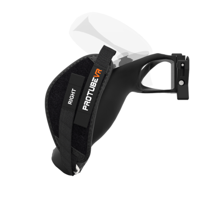 Side view of ProVolver Rear Cup for Meta Quest 2 Black Carbon Fiber Right hand