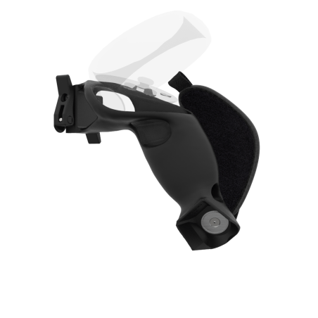 Left view of ProVolver Rear Cup for Meta Quest 2 Black Carbon Fiber Right hand