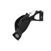 Side view of ProVolver Rear Cup for Meta Quest 3 and Quest Pro Black Carbon Fiber Left hand