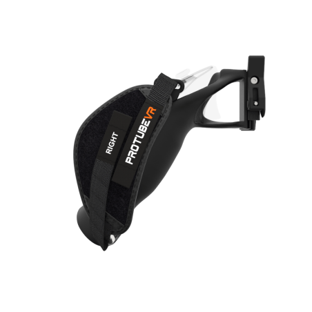 Side view of ProVolver Rear Cup for Meta Quest 3 and Quest Pro Black Carbon Fiber Right hand