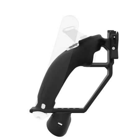 Side view of ProVolver Rear Cup for Valve Index Knuckles Black Carbon Fiber Right hand