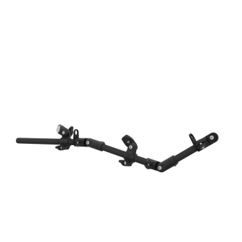 Left view of OEM articulated carbon armature for rifle gunstock vr without shoulder-butt with magnetic bracket