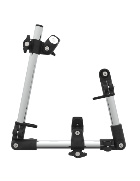 Side view of folded articulated chrome armature for rifle gunstock vr without shoulder-butt with magnetic bracket