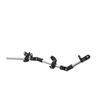 Left view of OEM articulated chrome armature for rifle gunstock vr without shoulder-butt with magnetic bracket