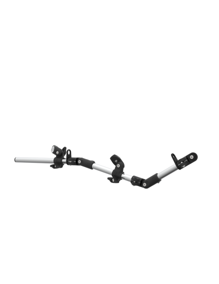 Left view of OEM articulated chrome armature for rifle gunstock vr without shoulder-butt with magnetic bracket