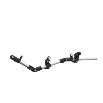 Right view of OEM articulated chrome armature for rifle gunstock vr without shoulder-butt with magnetic bracket