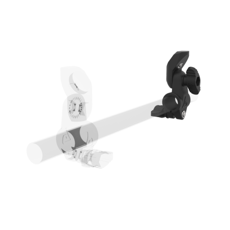 left view of a transparent starter gun stock with visible smooth bracket for front controller mount hand