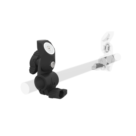 right view of a transparent starter gun stock with visible smooth bracket for front controller mount hand