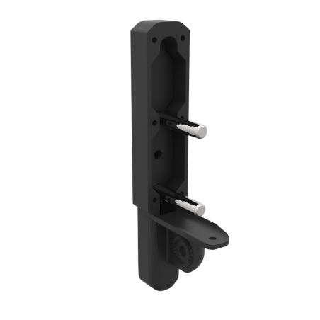 right view of assembled black carbon butt pad spare parts for ForceTube haptic Explorer module