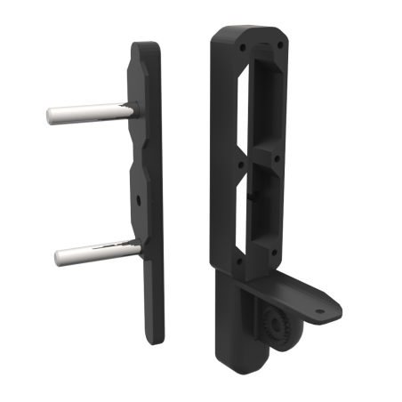 right view of separated black carbon butt pad spare parts for ForceTube haptic storm module