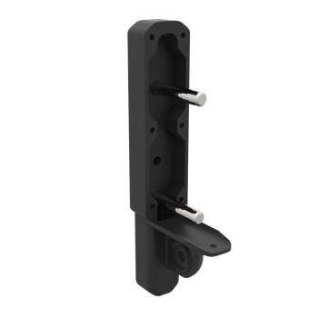 right view of assembled black carbon butt pad spare parts for ForceTube haptic storm module