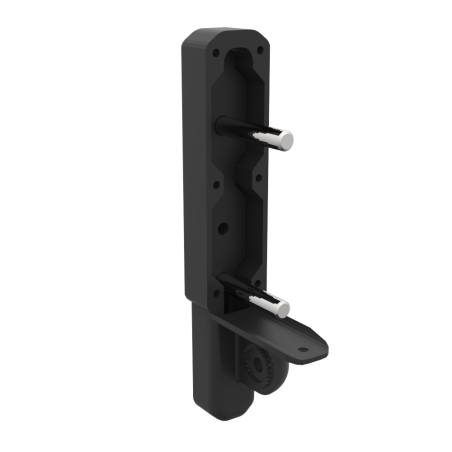 right view of assembled black carbon butt pad spare parts for ForceTube haptic storm module