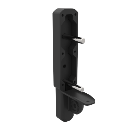 right view of assembled black carbon butt pad spare parts for ForceTube haptic storm module