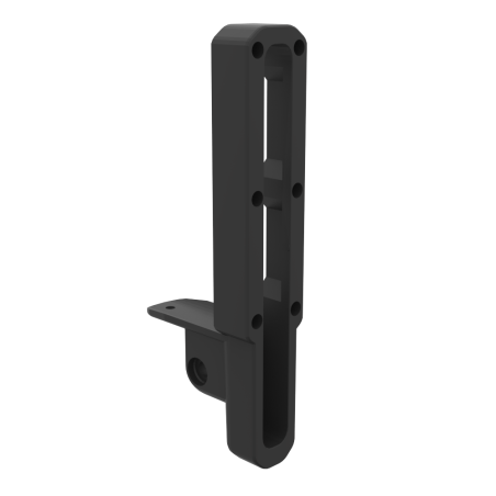 left view of black carbon butt plate spare parts for ForceTube haptic storm module