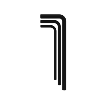Side view of 3 allens key of different sizes allen hex key