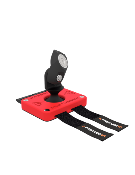right view of red vr joystick protas base without controller cup with ProTubeVR logo