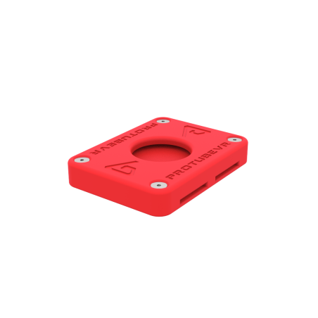 Top view of a protas vr hotas red casing spare part without straps or flexible bracket for controller mount