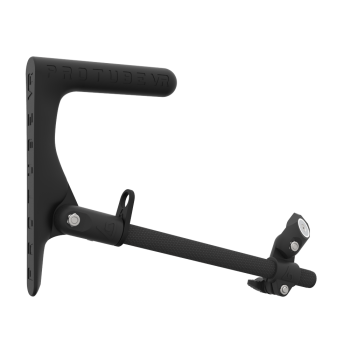 Right view of a SMG shoulder stock upgrade for Provolver haptic pistol with carbon armature and carbon static MK1 stock