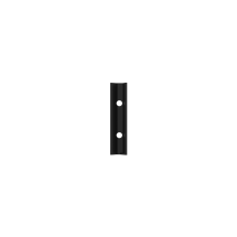 side view of a carbon black female picatini rail of three centimeters with two holes inside it