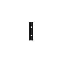 side view of a carbon black female picatini rail of three centimeters with two holes inside it