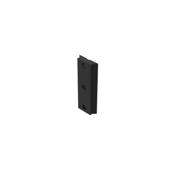 left view of a carbon black male picatini rail for provolver