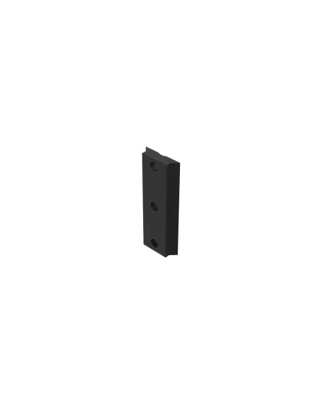 left view of a carbon black male picatini rail for provolver