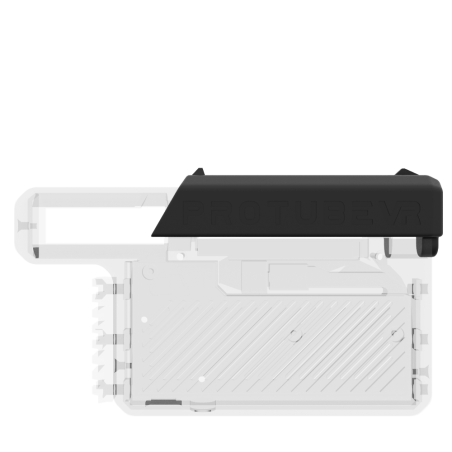 Side view of provolver slide spare part with transparent haptic module