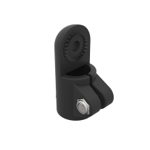Left view of a tube connector with external notches