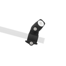 side view of a notched bracket for provolver shoulder extension with a transparent tube armature