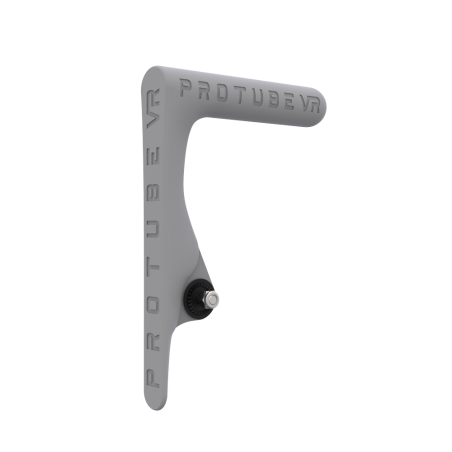 Right view of original MK1 static non-haptic grey vr gun buttstock for shoulder point of contact