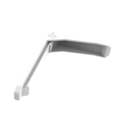 Left view of a white MK2 stock spare part without slider