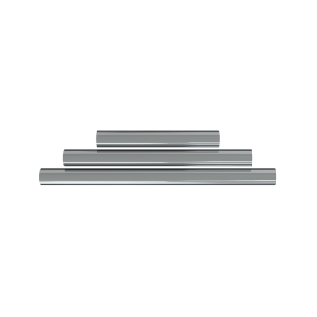 Top view of a set of chrome tubes composed of 130mm and 200mm and 250mm tubes for ProTube Gun stock