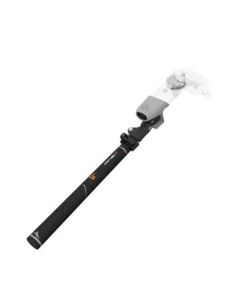 View of Swing It VR golf club for HTC Vive Carbon Armature and Grey PLA cups Left hand