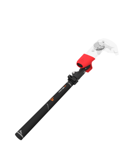 View of Swing It VR golf club for HTC Vive Carbon Armature and Red PLA cups Left hand