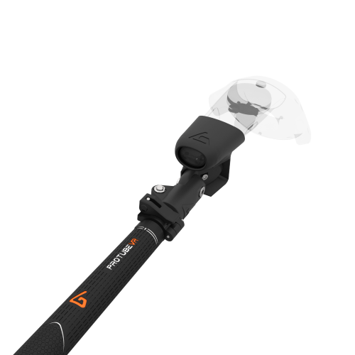 Close view of Swing It VR golf club for HTC Vive Carbon Armature and Black Carbon Fiber cups Left hand