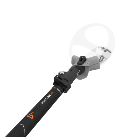 Close view of Swing It VR golf club for Sony PSVR 2 Carbon Armature and Grey PLA cups Left hand