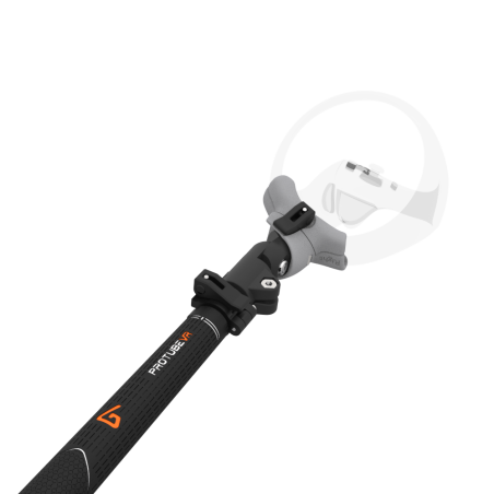 Close view of Swing It VR golf club for Sony PSVR 2 Carbon Armature and Grey PLA cups Right hand