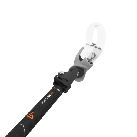 Close view of Swing It VR golf club for Pico 4 Carbon Armature and Grey PLA cups Left hand