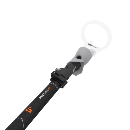 Close view of Swing It VR golf club for Meta Quest 1 Carbon Armature and Grey PLA cups Left hand