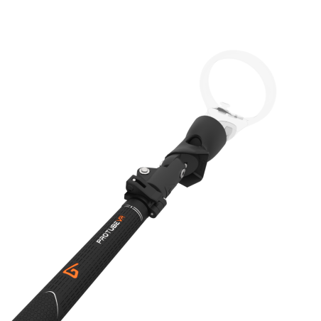 Close view of Swing It VR golf club for Meta Quest 1 Carbon Armature and Black Carbon Fiber cups Left hand
