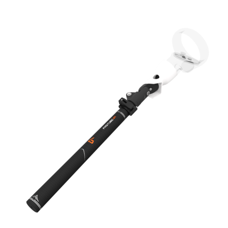View of Swing It VR golf club for Meta Quest 2 Carbon Armature and White PLA cups Left hand