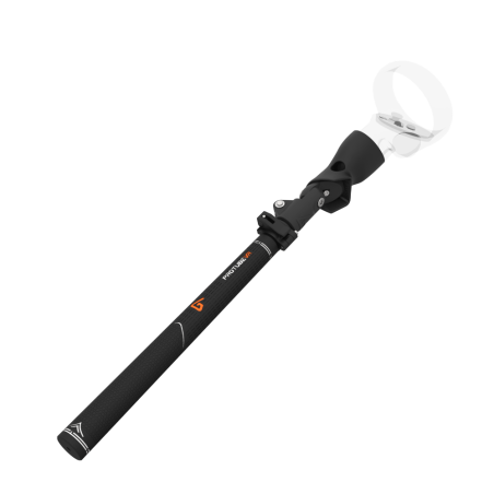 View of Swing It VR golf club for Meta Quest 2 Carbon Armature and Black Carbon Fiber cups Left hand