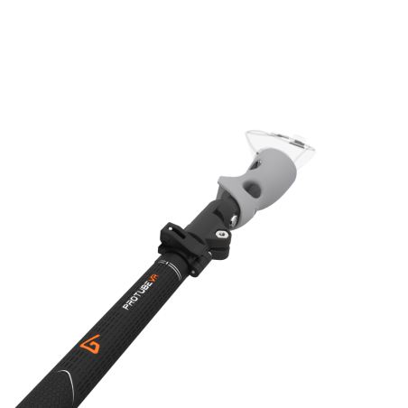 Close view of Swing It VR golf club for Meta Quest 3 Carbon Armature and Grey PLA cups Right hand