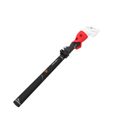 View of Swing It VR golf club for Meta Quest 3 Carbon Armature and Red PLA cups Left hand